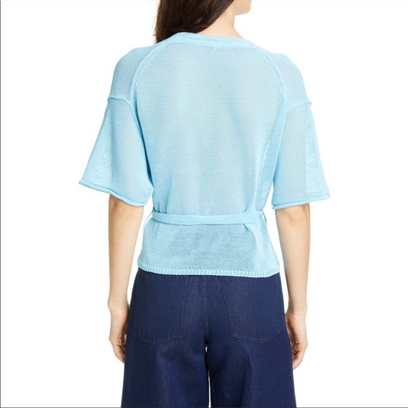 Free People Oh Hello Tie Waist Cardigan Blue - Picture 6 of 16